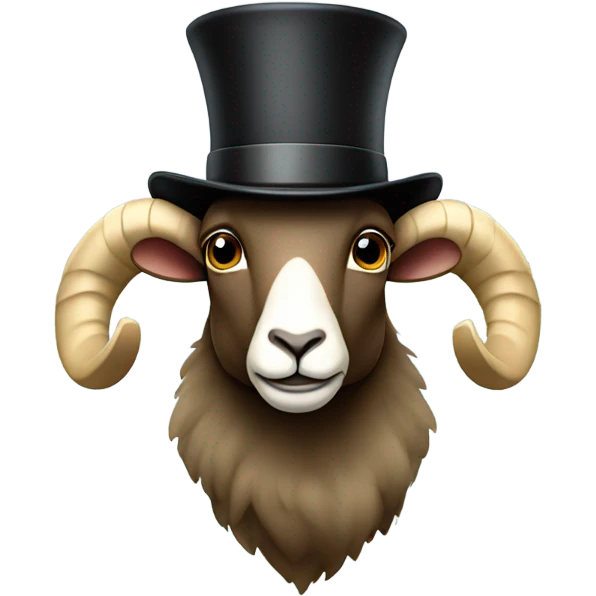 a ram with a top hat emoji