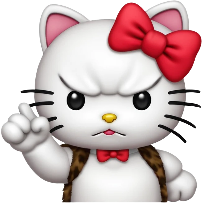 Angry hello kitty giving a thumbs down emoji