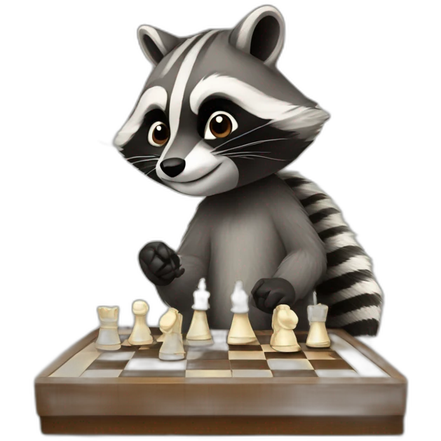 raccoon playing chess emoji