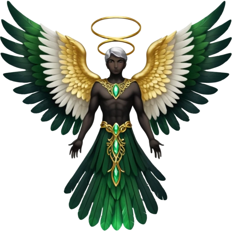 I would like to create unique wings I can use in my poem titles for the Archangels: Lucifer, Michael, Gabriel, Raphael, and Uriel. Please only include the WINGS portion and no body or head. emoji