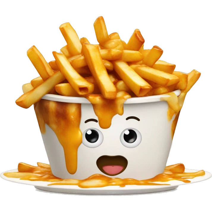 Poutine qui mange une poutine emoji