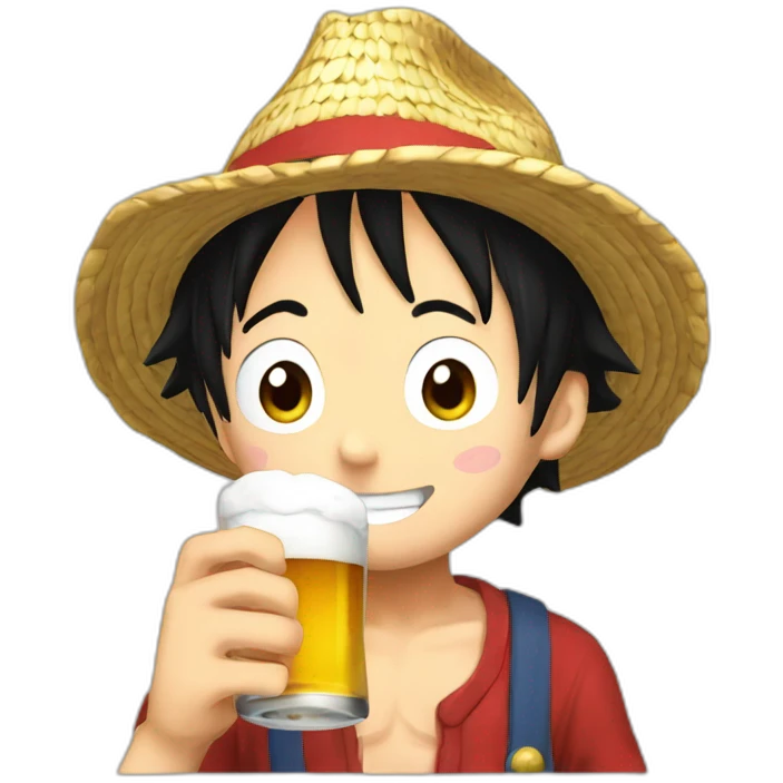 luffy drinks biere emoji