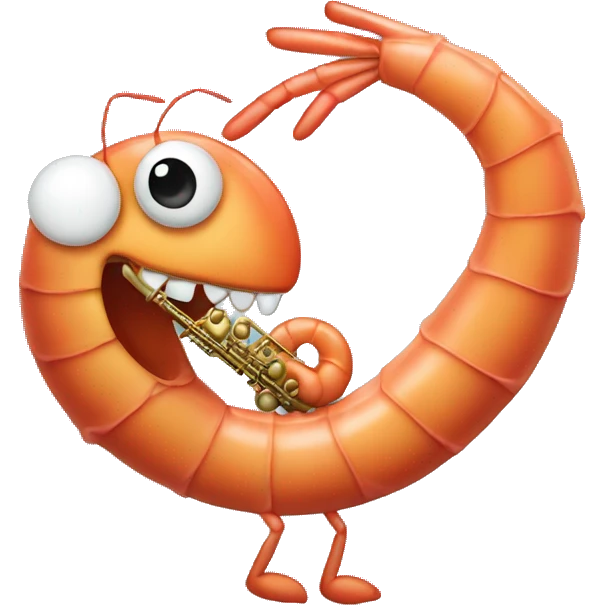 shrimp playing the saxophone emoji