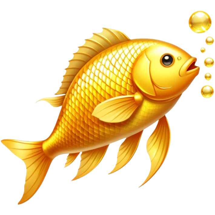 Bright golden fish with radiant glowing scales alongside a shining golden omega-3 capsule. Both elements emitting strong beams of light and sparkles, surrounding them with a brilliant aura. The scene is filled with luminous particles and light rays creating a magical, bright effect. emoji