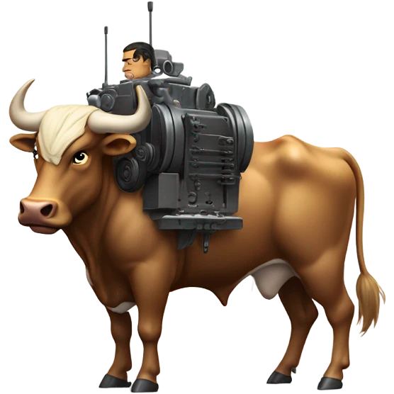 Bull with machine gun emoji