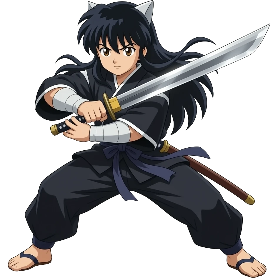 inuyasha stance in black emoji
