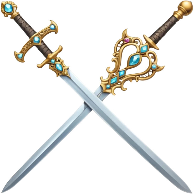 intricate antique sword adorned with gems emoji