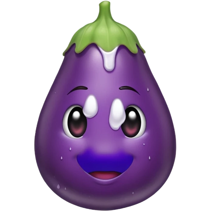 Long Eggplant dripping white liquid from the top emoji