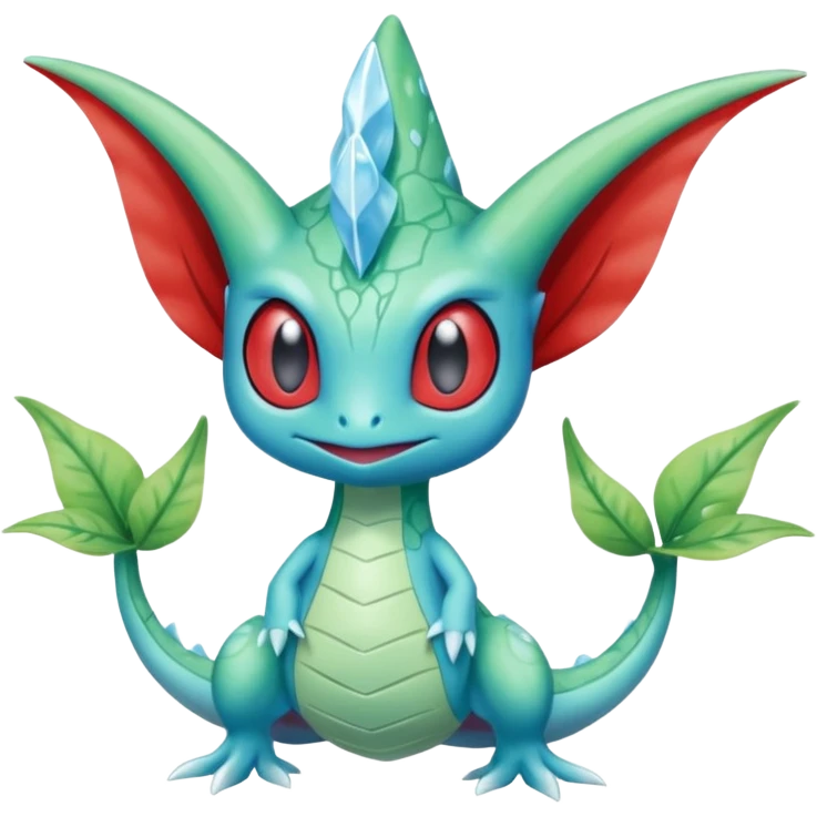 Icy Snowy frost flaky celebi-Salamence-Grovyle-creature (full body) emoji