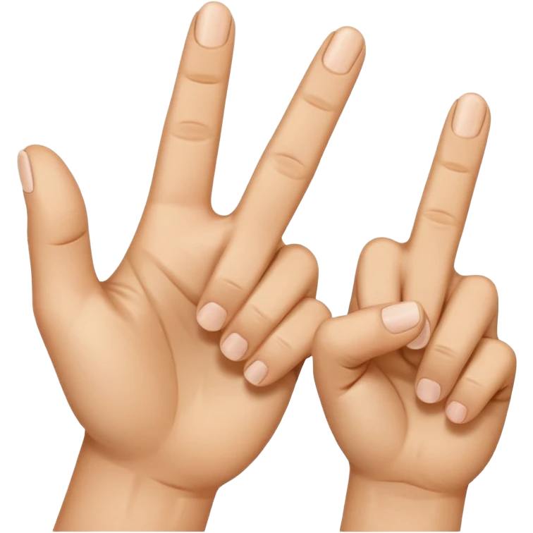 A hand throwing up the thumb pointer finger and middle finger with the other two down emoji