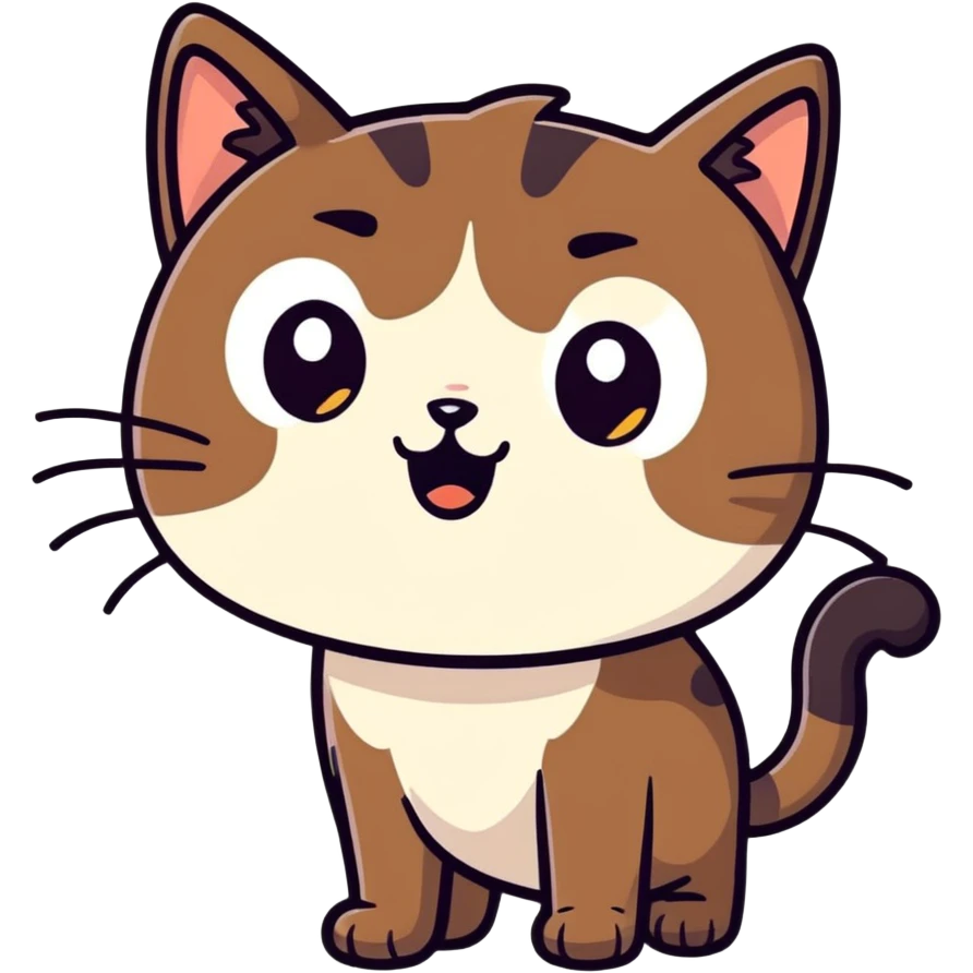 dark brown cat shocked 😮  emoji