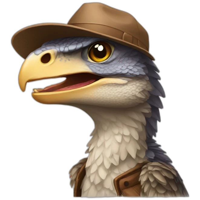 raptor with hat emoji