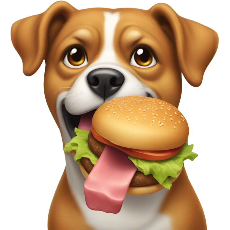 Dog eating a burger emoji