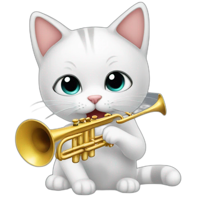 A cat that plays the trumpet emoji