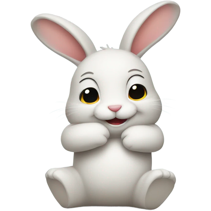 Happy hugging rabbit  emoji