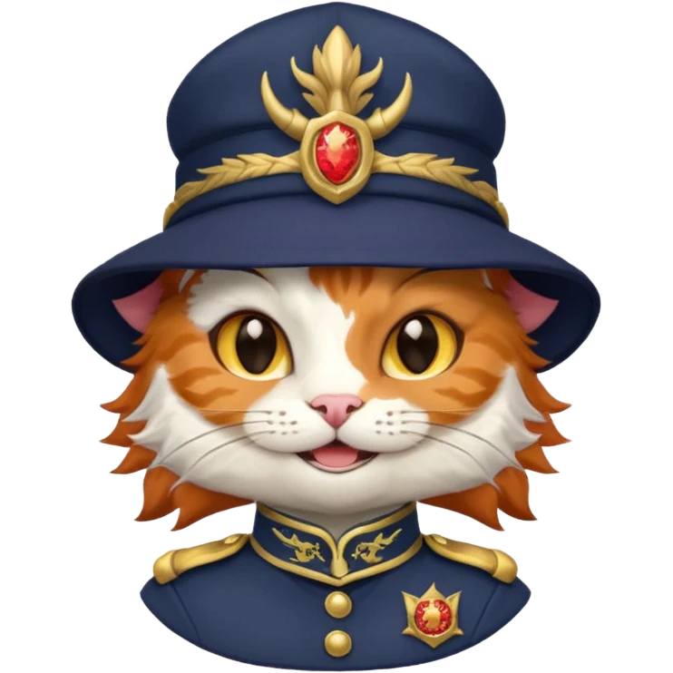 A cat with a hat and dragon corps emoji