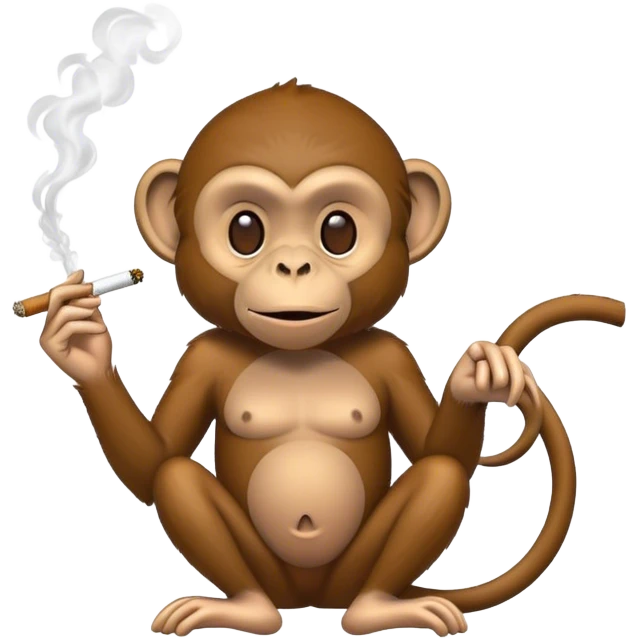 a monkey smoking weed emoji
