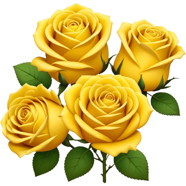 Dozens of 3D yellow roses without a background emoji