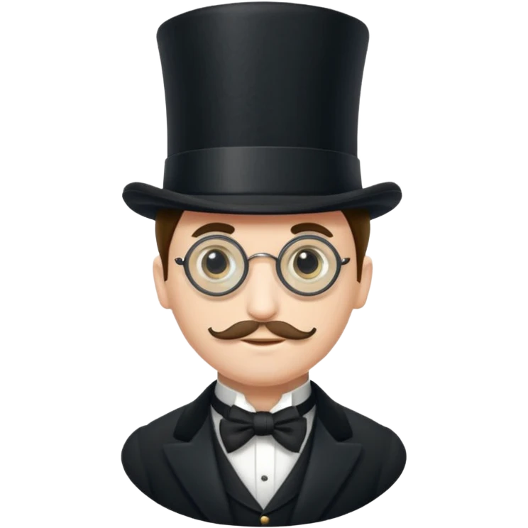 Rich man wearing a top hat and a monocle emoji