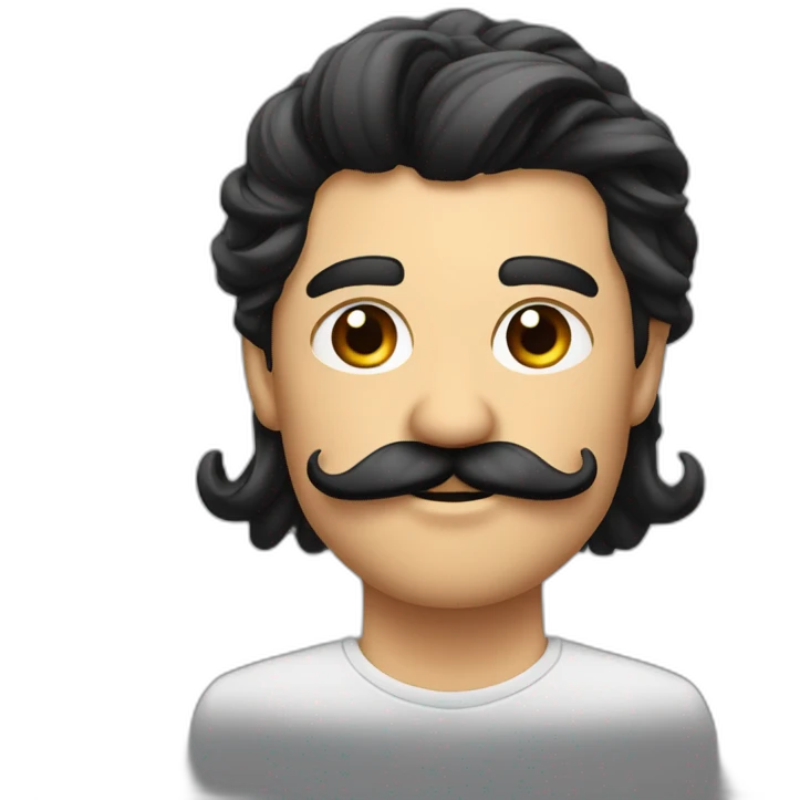 Homme noir tresses et bouc moustache emoji