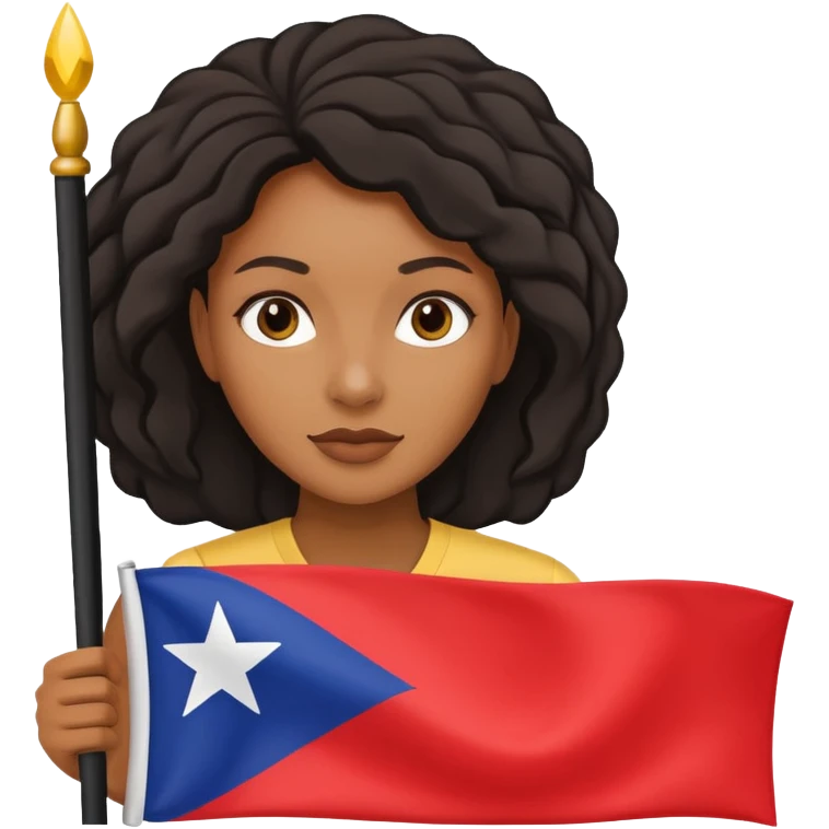 flat Flag holder black woman emoji