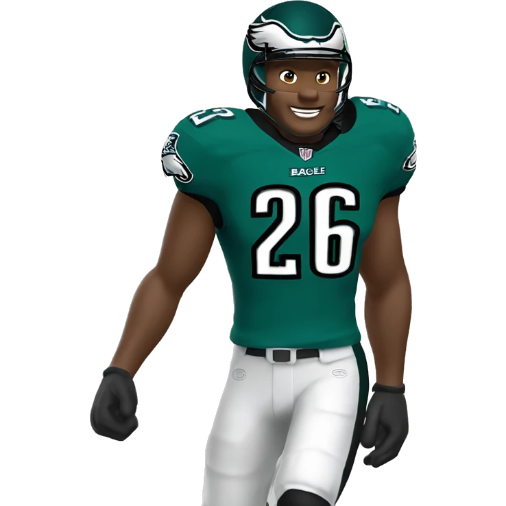 philadelphia eagle player football number 26 jumping kelly green emoji