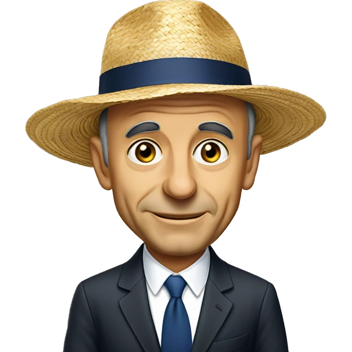 Alain juppé with a straw hat emoji