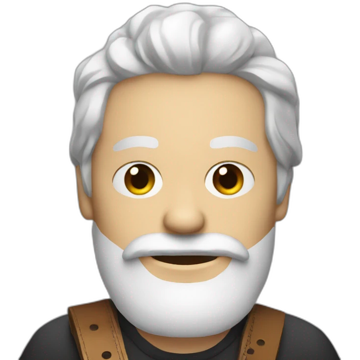 Acoustic Guitarist with short white beard emoji