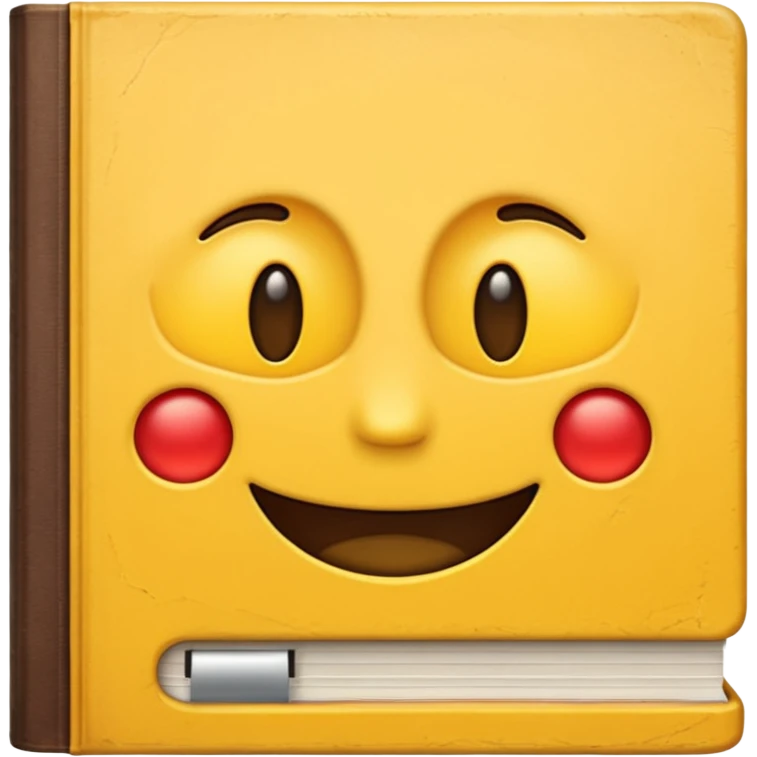A textbook with the title 'Emoji' written on the cover emoji