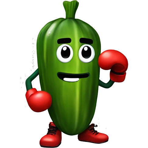 Pickle with boxing gloves emoji