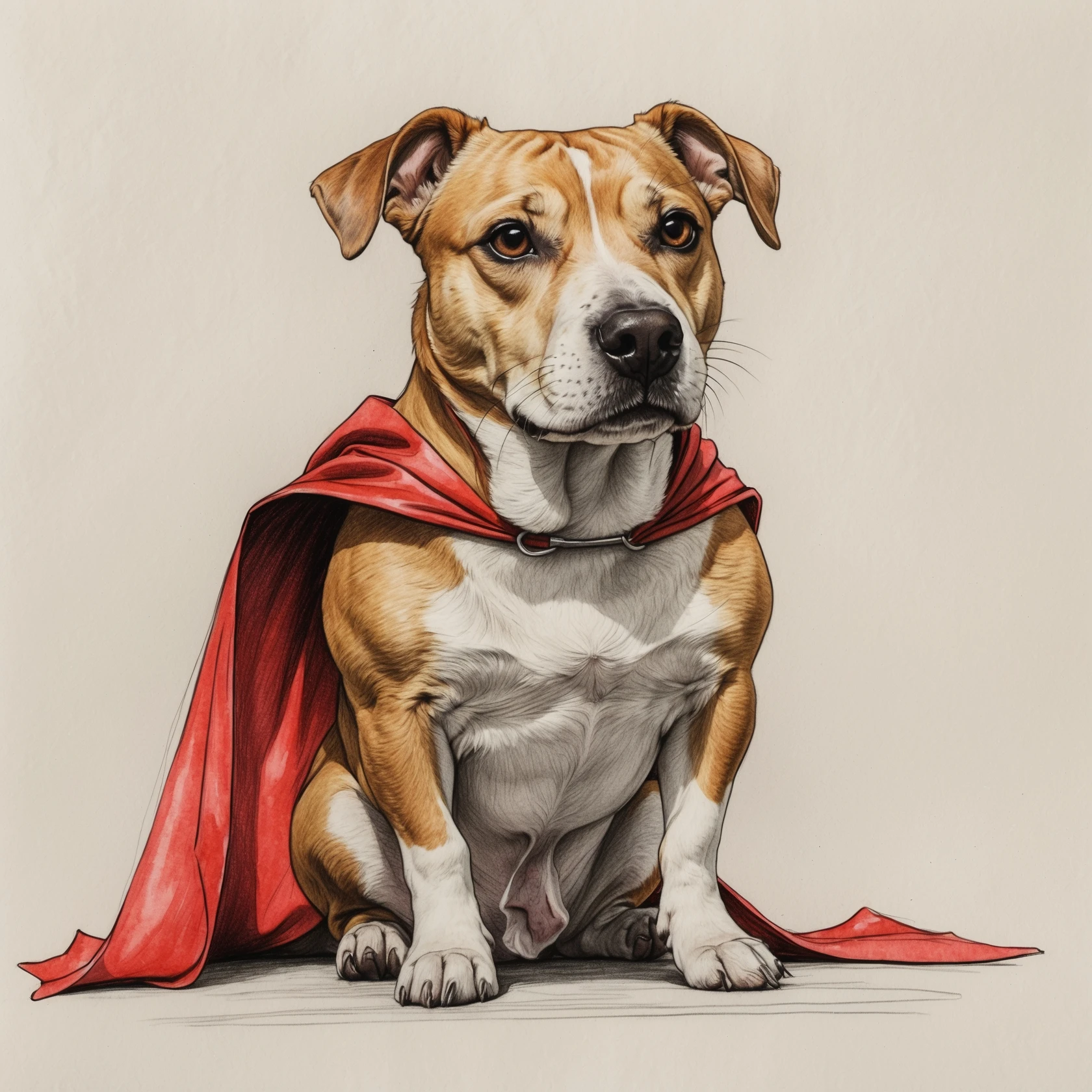 hot dog wearing a red cape pencil sketch emoji