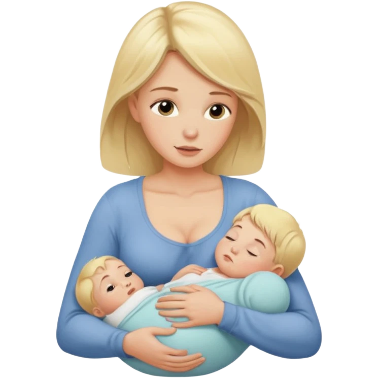 Blondynka karmi piersią małego chłopca emoji