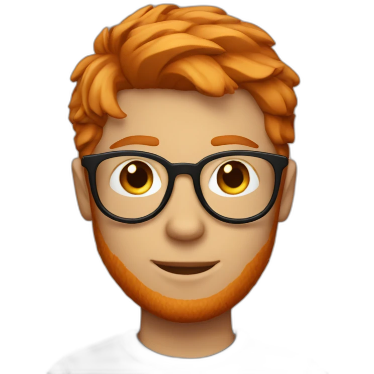 ginger guy with circle glasses, short hair and stubble emoji