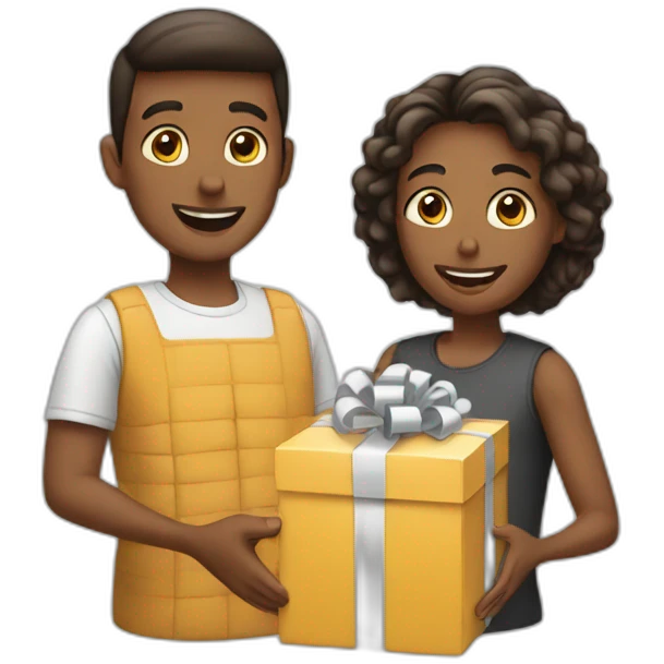 person gifting to another person emoji