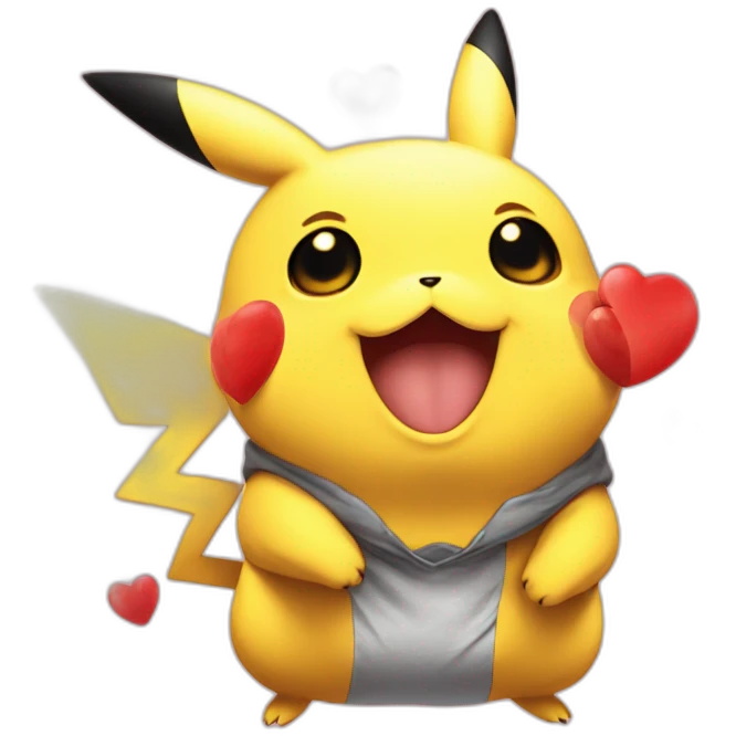 Pikachu bisous coeur emoji
