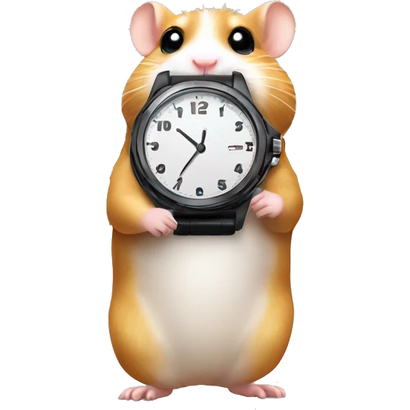 hamster looking at his watch emoji