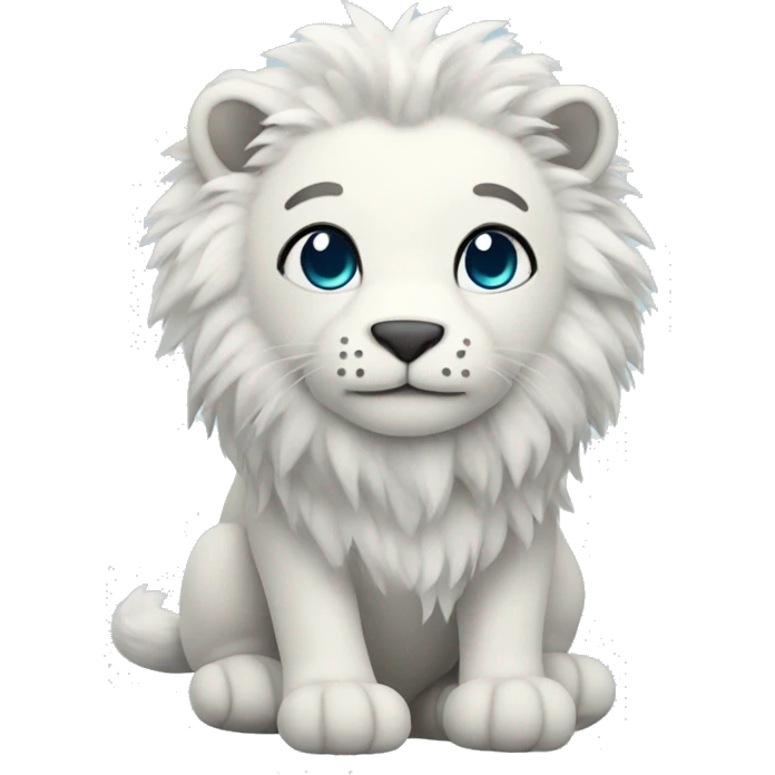 Cute Snow lion plushie emoji