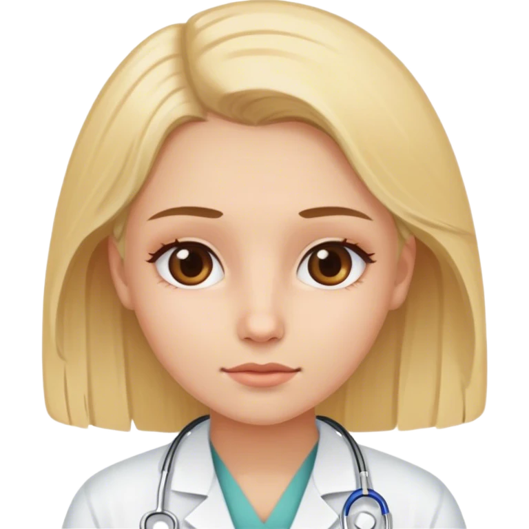Blonde model with brown eyes, hospital patient emoji