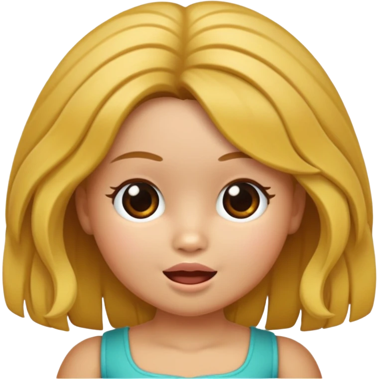 Boneca chorando cabelo cacheado png emoji