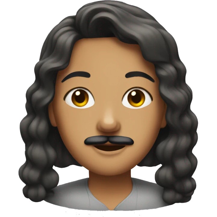 Rachel with a mustache  emoji
