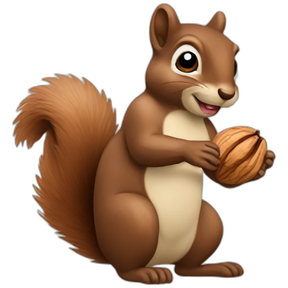 squirrel with walnut emoji