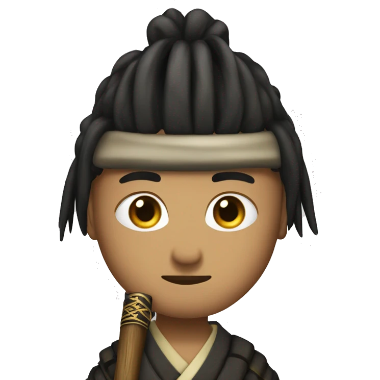 I need a samurai stick character with transperant bakground emoji