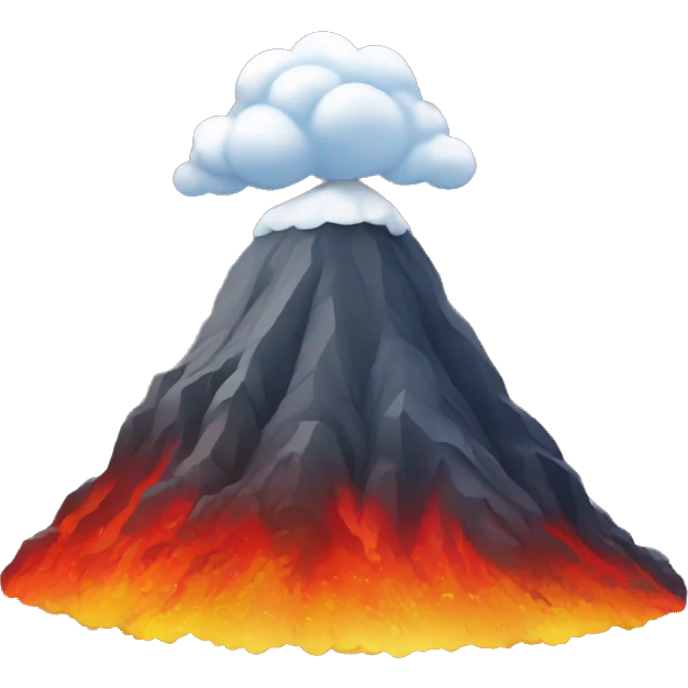 Vulcano che erutta un'arcobaleno emoji