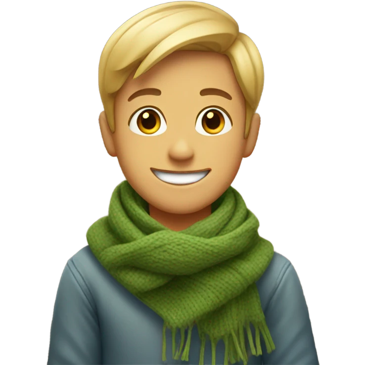 smiling boy in scarf portrait emoji