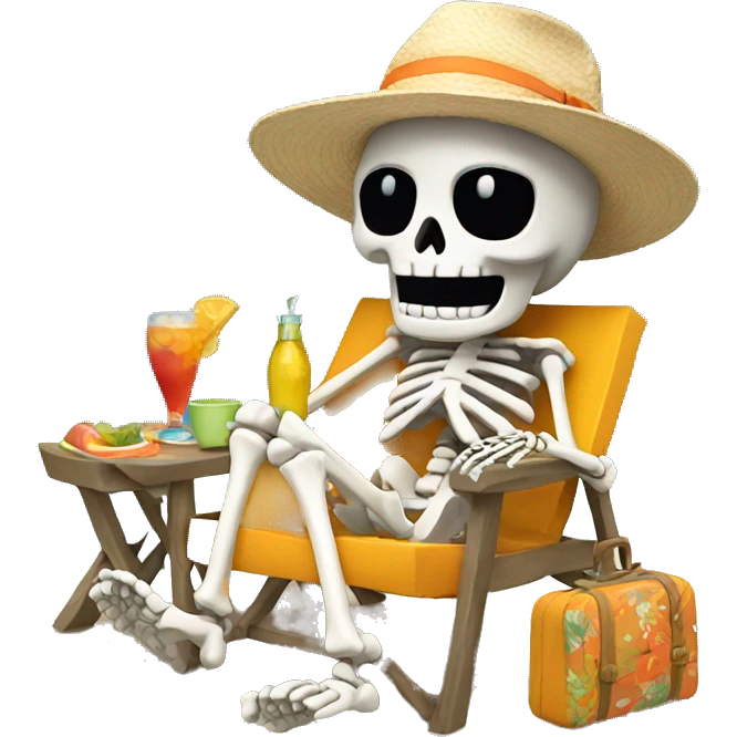 Skeleton on vacation  emoji