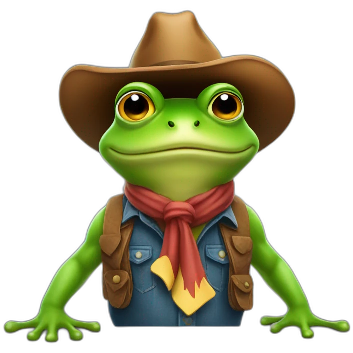 mr frog wearing a cowboy hat emoji