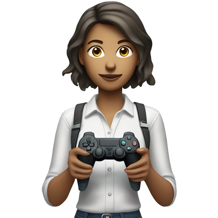 Caucasian female playing PlayStation  emoji