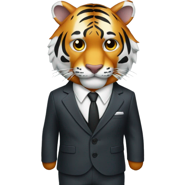 Tiger wearing a suit emoji