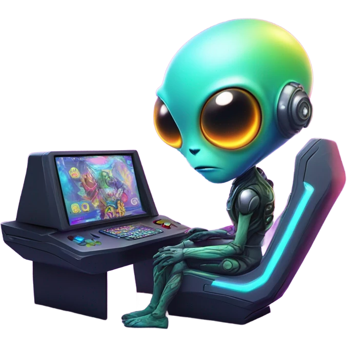 An alien gamer emoji