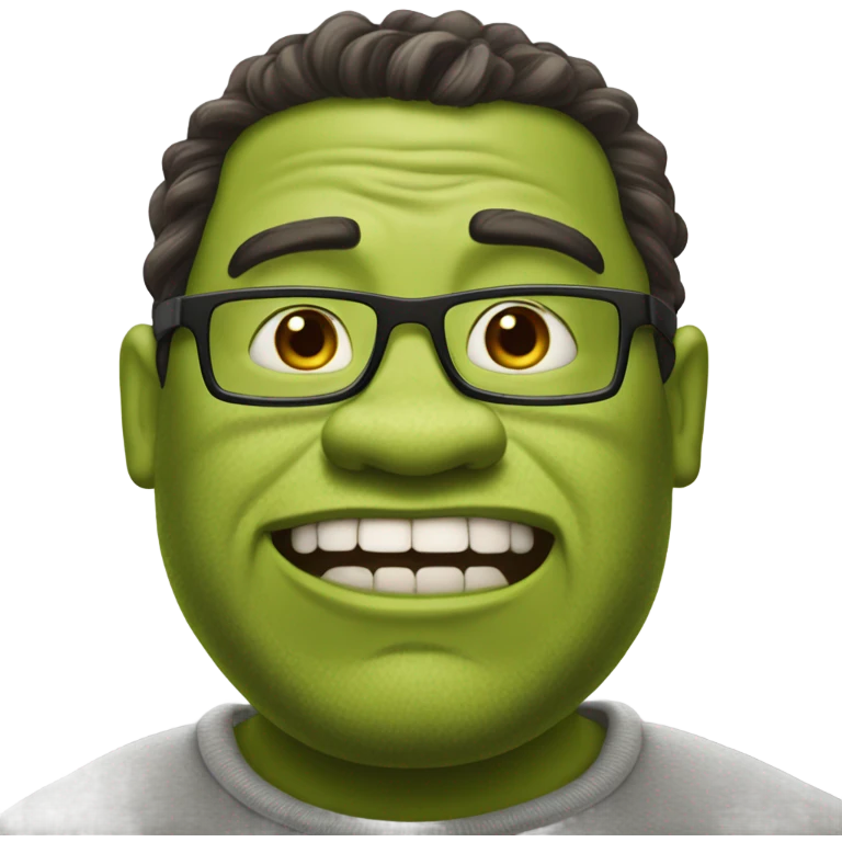 1000 pound man that looks like Shrek with glasses and mouth open emoji